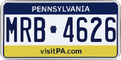 PA license plate MRB4626