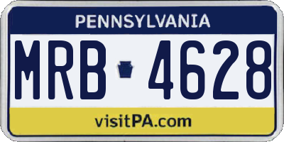 PA license plate MRB4628