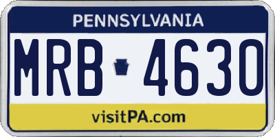PA license plate MRB4630