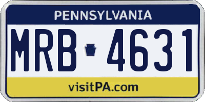 PA license plate MRB4631