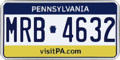 PA license plate MRB4632