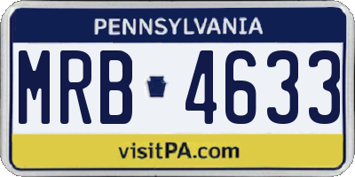 PA license plate MRB4633