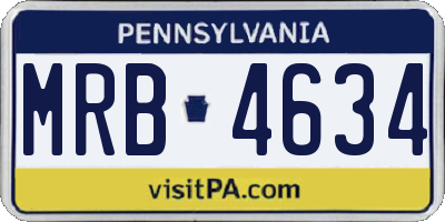 PA license plate MRB4634