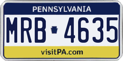 PA license plate MRB4635