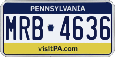 PA license plate MRB4636