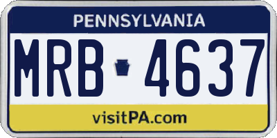 PA license plate MRB4637