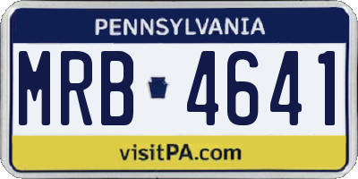 PA license plate MRB4641