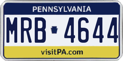 PA license plate MRB4644