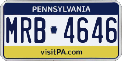 PA license plate MRB4646