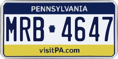 PA license plate MRB4647