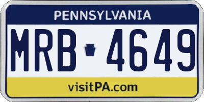 PA license plate MRB4649