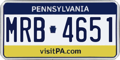 PA license plate MRB4651
