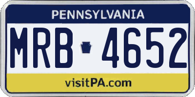 PA license plate MRB4652
