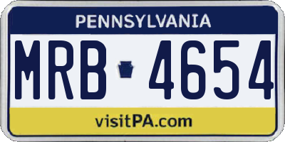 PA license plate MRB4654
