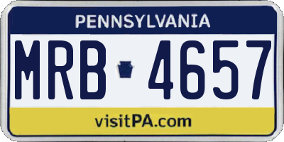 PA license plate MRB4657
