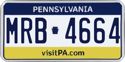 PA license plate MRB4664