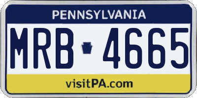 PA license plate MRB4665