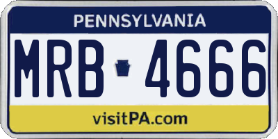 PA license plate MRB4666