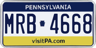 PA license plate MRB4668