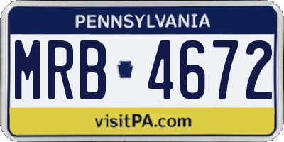 PA license plate MRB4672