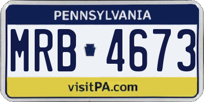 PA license plate MRB4673