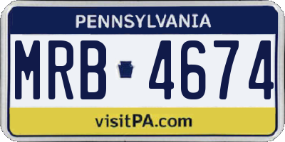 PA license plate MRB4674