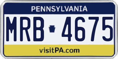 PA license plate MRB4675