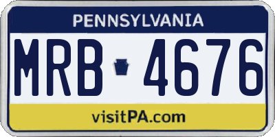 PA license plate MRB4676