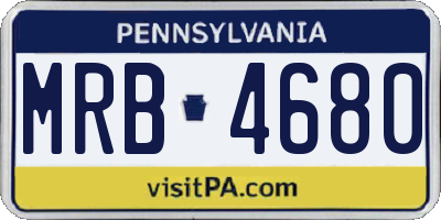 PA license plate MRB4680