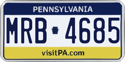PA license plate MRB4685