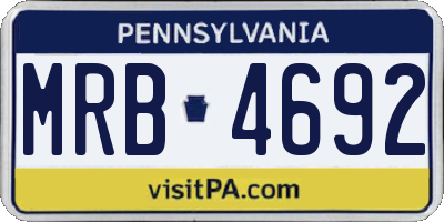 PA license plate MRB4692