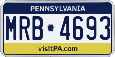 PA license plate MRB4693