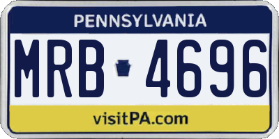 PA license plate MRB4696