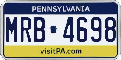 PA license plate MRB4698