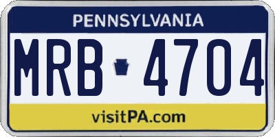 PA license plate MRB4704