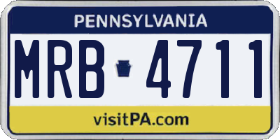 PA license plate MRB4711