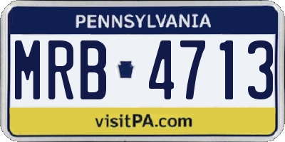 PA license plate MRB4713