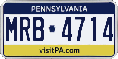PA license plate MRB4714