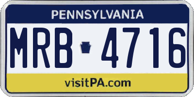 PA license plate MRB4716