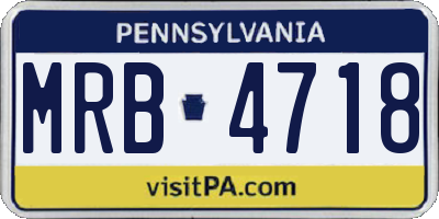 PA license plate MRB4718