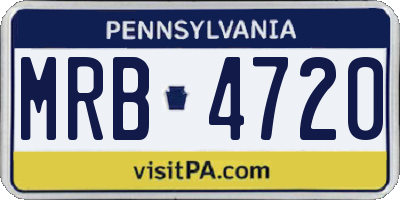PA license plate MRB4720