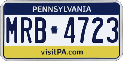 PA license plate MRB4723