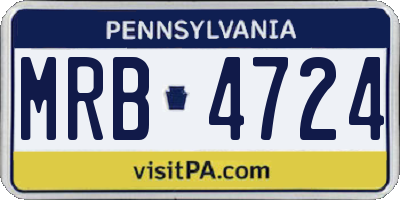 PA license plate MRB4724