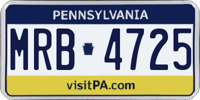 PA license plate MRB4725