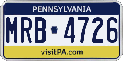 PA license plate MRB4726