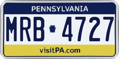 PA license plate MRB4727