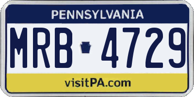 PA license plate MRB4729