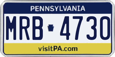 PA license plate MRB4730