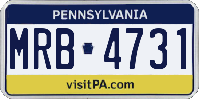 PA license plate MRB4731