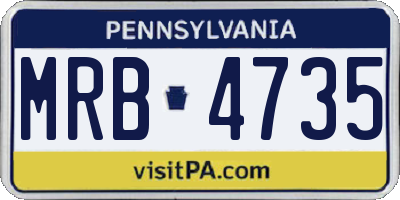 PA license plate MRB4735